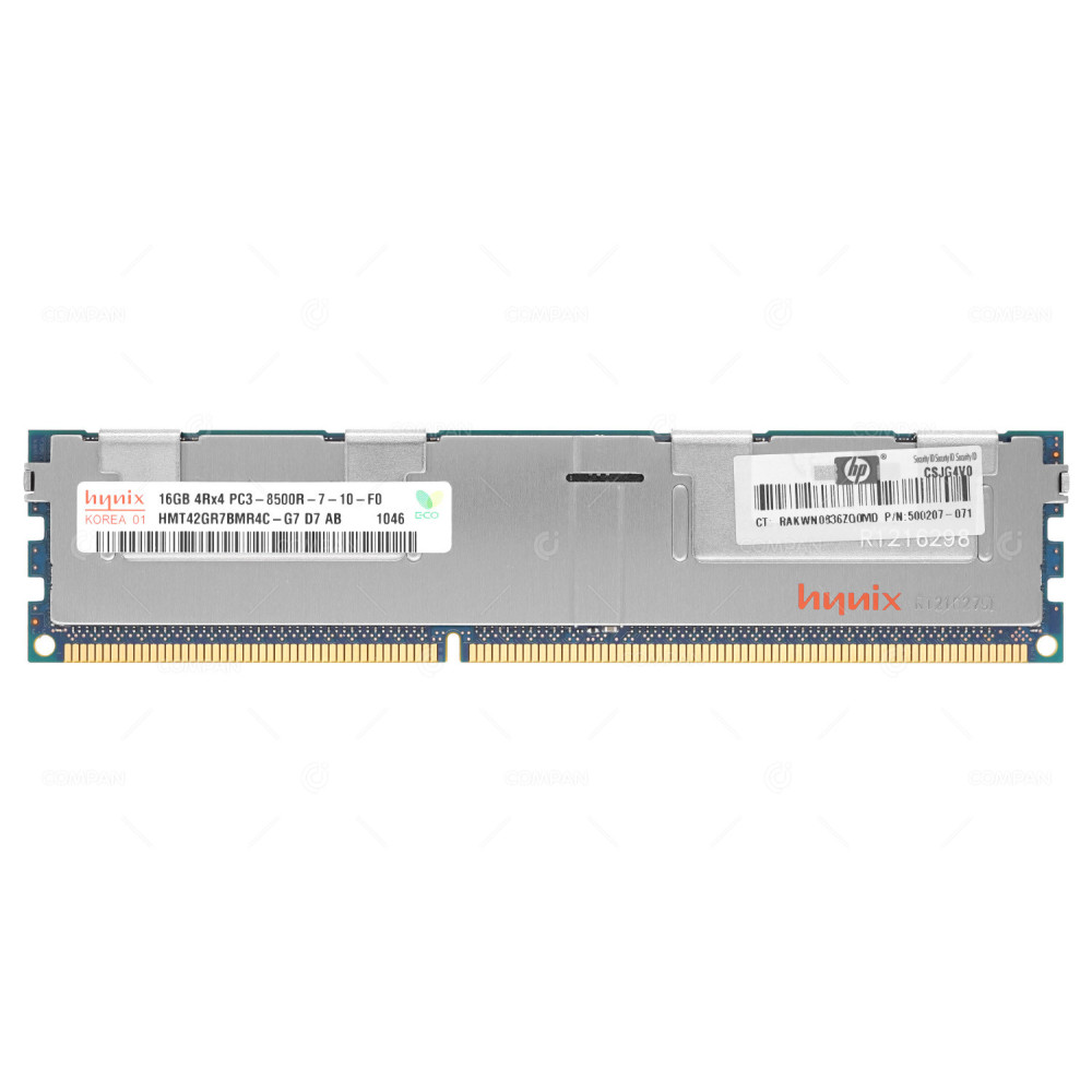 500207-071 HP MEMORY 16GB 4RX4 PC3 8500R DDR3 - 501538-001, 500666-B21